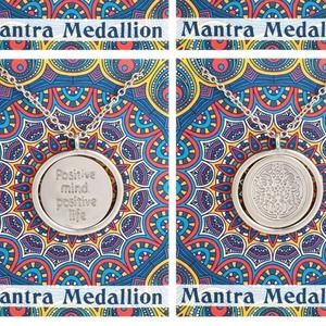 Positive Life Mantra Spinning Necklace - Silver